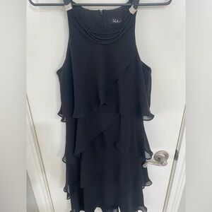 Black Tier S.L. FASHIONS dress with rhinestone detail on strap